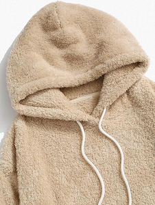 Ensemble streetwear d'hiver pour hommes haut à capuche en polaire épaisse et pantalon évasé empilé ensemble deux pièces sweats à capuche mode confortables et chauds - Product Image 6