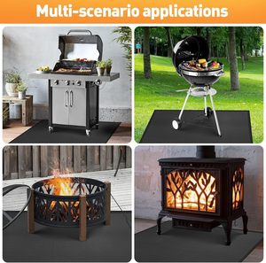 Alfombrilla Grande para Barbacoa, Protector de Parrilla de Doble Cara Resistente al Fuego, Impermeable <span class=keywords><strong>y</strong></span> Antiadherente para Terrazas <span class=keywords><strong>y</strong></span> Patios - Product Image 5