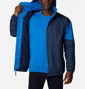 Chaqueta cortavientos deportiva impermeable de nailon con forro de malla personalizado, chaqueta cortavientos transpirable de nailon con bloque de Color de talla grande - Product Image 5