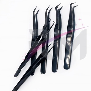 RMI Produit de haute qualité Extension de cils Pince à épiler Set Plane Grip Silver Shin Tip And Lashes Design Papier Enduit Couleur - Product Image 5