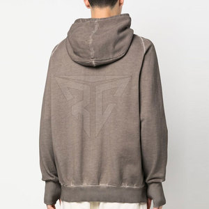 Sweat à capuche décontracté en coton uni délavé à l'acide 2025 avec logo personnalisé pour hommes, fabriqué au Pakistan, haute qualité - Product Image 2