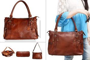 Affordable Professional Office Leather <b>Tote</b> <b>Bag</b> <b>with</b> Organizer <b>Pockets</b> for Business Women At Wholesale Price By AALIYAN IMPEX - Product Image 4