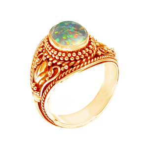 โอปอลแหวนเงินแท้ของออสเตรเลียทำด้วยมือ - Product Image 2