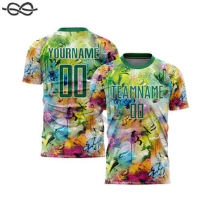 Chemise en jersey en maille à col rond de haute qualité avec numéro de sérigraphie personnalisé Streetwear france, maillots de football - Product Image 1