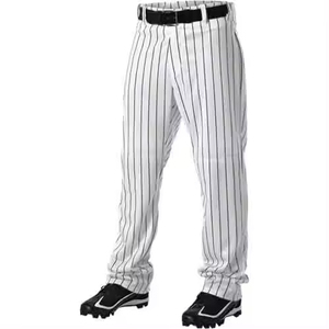 Pantalon de baseball rayé blanc personnalisé de haute qualité, Pantalon de softball de baseball à longueur de cheville à séchage rapide, Pantalon de baseball avec logo personnalisé - Product Image 4