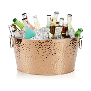 2025Attractive Golden Copper Finished Stainless Steel Ice Bucket Manufacturer Customized Fancy Design <b>Champagne</b> Metal Ice Bucket - Product Image 2