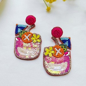 Pendientes de cuentas bordados a mano, pendientes personalizados con múltiples cuentas, joyería festiva para mujer al mejor precio, pendientes de cuentas - Product Image 4