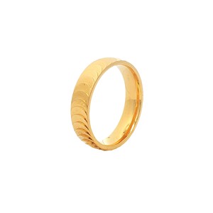 (Price is Labor Cost Only) 18K 22K 24K <b>Pure</b> Real Yellow Gold Women's Wedding Engagement Ring 0.5cm Slim Band Design - Product Image 5