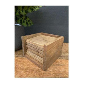 Sous-verres carrés en bambou pour bar à domicile - Ensemble contemporain écologique, épaisseur personnalisée, fabriqué à la main en Inde, artisanat Saniya - Product Image 4