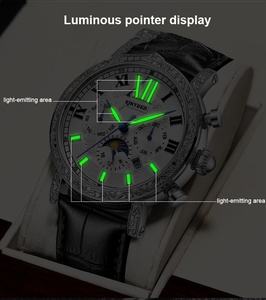 Montres <span class=keywords><strong>Kinyued</strong></span> J094, marque haut de gamme, calendrier, grand cadran, <span class=keywords><strong>montre</strong></span> mécanique automatique de luxe, tourbillon, pour homme, Relogio Masculino - Product Image 4