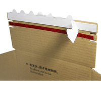 Cajas de embalaje y correo de flauta B corrugada personalizada reciclada usada popular de comercio electrónico con tira de rasgado y cintas