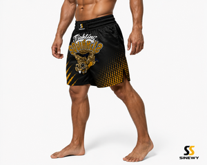 กางเกง MMA SINEWY Fighting Squirrels สีดำทอง พิมพ์ลายแบบ Sublimation ระบายเหงื่อได้ดี ทรงปกติ สำหรับผู้ใหญ่ ชุดกีฬา - Product Image 5