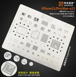 Pochoir de Reballing BGA IP14 pour <span class=keywords><strong>Carte</strong></span> Mère <span class=keywords><strong>Apple</strong></span> iPhone 14/P/Pro/Max Couche Intermédiaire A16/15 CPU SSD IC en Maille d'Acier - Product Image 4