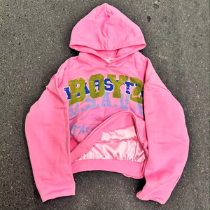 Votre propre Logo Design femmes hiver col montant imprimé Crop Hoodies tenue décontracté haute qualité matériel fait pull mode - Product Image 1