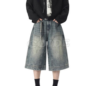 Pantalones vaqueros ajustados para hombre, ropa de calle informal, pantalones cortos de alta calidad para hombre, logotipo personalizado transpirable - Product Image 1