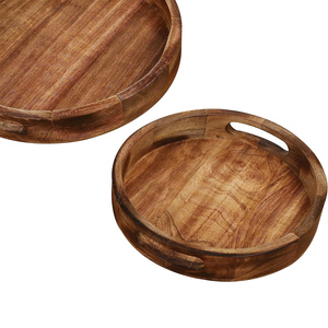 Lot de 2 plateaux en bois de comptoir plateaux organisateurs multifonctionnels pour cuisine chambre service à vin et garde-manger stockage à bon prix - Product Image 3
