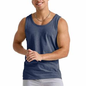 Débardeur en coton respirant personnalisé pour hommes, sans manches, vêtements de sport de fitness d'été avec logo, marque privée, promotions, motif solide - Product Image 1