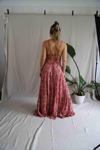 Boho imprimé Maxi robe été pour les femmes sans manches Floral dos nu haute qualité élégante plage fête - Product Image 2
