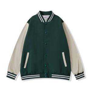 แจ็กเก็ตเบสบอลใส่ได้ทั้งชายและหญิงแบบลำลองเสื้อแจ็คเก็ตเบสบอลวิทยาลัยสีขาวว่างเปล่าสำหรับผู้ชายจัดส่งแบบ DP - Product Image 5