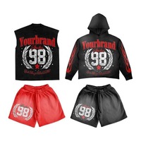 Ensemble de vêtements de sport décontractés pour hommes sur mesure, shorts et t-shirts, logo personnalisé, méthodes d'impression personnalisées, 100% coton, séchage rapide