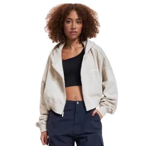 Women's Essential Winter Cropped <b>Hoodie</b> Custom 100% Cotton French Terry Top of High Quality Branded with Hooded Collar and logo - Product Image 1