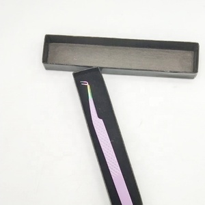 Pince à épiler en acier inoxydable violet clair Pointe multi-thème à 90 degrés Logo personnalisé Poudre enduite Lifting des cils Lumière antibactérienne - Product Image 6