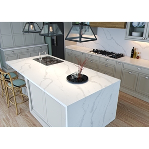 Custom Kitchen & Bathroom Vanity Tops Calacatta Quartz Stone Countertops Prefab Cut Carrara Calacata for Hotel Projects - Product Image 1
