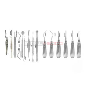 17 pièces de pinces d'extraction d'ascenseurs de chirurgie dentaire orale approuvées CE, Instruments médicaux en acier inoxydable de qualité A + - Product Image 3