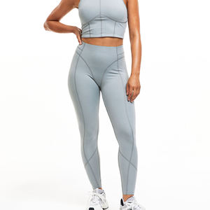 Logotipo personalizado de moda de alta cintura Leggings Sporting Patchwork Push Up Fitness entrenamiento Leggings - Product Image 2