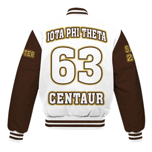 Iota Phi Theta 1963 University Style Varsity Jacket Letterman Brown Gold Greek Life Apparel Fraternité Heritage Wear - Product Image 3