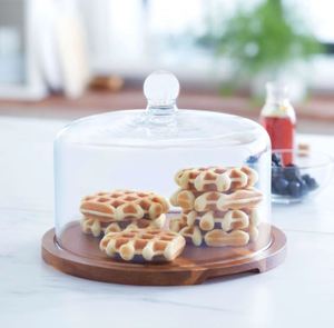 Fruit de dessert de gâteau de serveur en bois rond plat solide de haute qualité avec couvercle pour la boulangerie de décoration de table de fête du Vietnam - Product Image 5