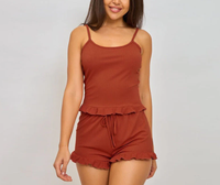 Ensemble short et haut tricoté tendance pour femme – Nouveauté été – 2 pièces décontractées style streetwear – Vêtements intimes pour femme – Meilleures ventes
