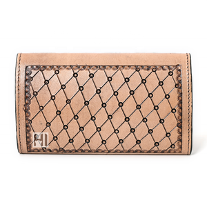 Women's Hand Tooled Leather Trifold <b>Wallet</b> <b>RFID</b> Cowhide Clutch <b>Wallet</b> Floral Tassel Western <b>Wallet</b> OEM Supplier - Product Image 3