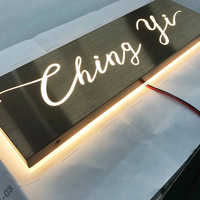Enseigne lumineuse personnalisée en métal, rétroéclairée, enseigne commerciale éclairée, enseigne extérieure, panneau lumineux découpé au laser, boîte à lumière LED