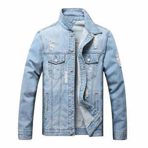 Premium Quality Latest Stylish Breathable <b>Men</b> Denim <b>Jackets</b> New Trending Style Custom Logo Design <b>Men's</b> Distressed Jeans <b>Jacket</b> - Product Image 1