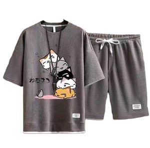 Conjunto Deportivo de Dos Piezas para Mujer, Talla Grande, Casual, Color Sólido, con Plumas, Secado Rápido, Verano, Camiseta de Manga Corta con Cuello Redondo + Ropa Deportiva - Product Image 4