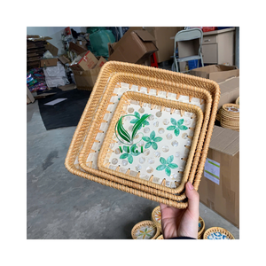 Juego de bandejas de ratán al por mayor de primera calidad: bandejas hechas a mano sostenibles para el hogar, cafetería, picnic y cestas de regalo - Product Image 1