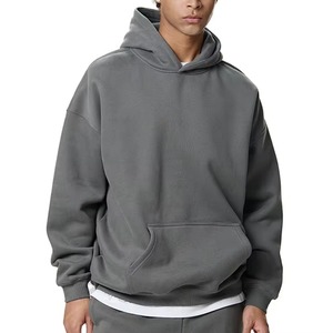 Sweat à capuche ample à épaules tombantes en molleton français épais 450 g/m² personnalisé à la vente chaude, vêtements de rue pour hommes, sweat à capuche court et ample - Product Image 6