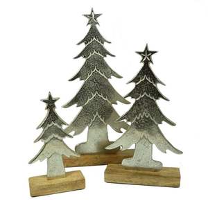 Wholesale Trendy Christmas Tree Shape Decorative <b>Ornament</b> Shelf Table Set 3 Natural Pattern Bulk Quantity Christmas Decorations - Product Image 2
