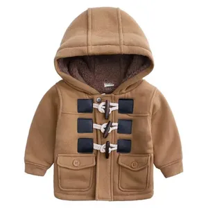 Veste d'hiver chaude et épaisse imperméable pour garçons et bébés, manteau à capuche en velours côtelé, motif dessin animé, rembourrage mixte en coton - Product Image 1