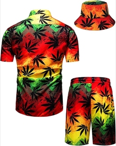 Ying Wears Gears <b>Men's</b> Summer Vintage Lightweight Breathable Shirt Shorts <b>Bucket</b> <b>Hat</b> Set for Beach Vacation Travel - Product Image 2