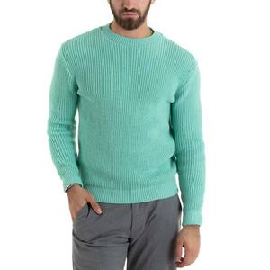 2025 Venta caliente personalizado suelto Casual invierno suéter de punto cuello manga larga hombres suéteres patrón sólido 100% algodón - Product Image 3