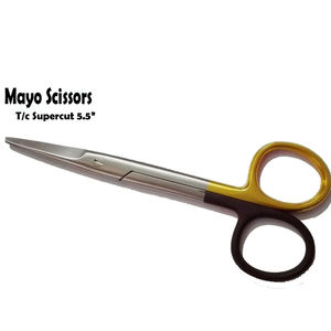 High Quality 15cm <b>Tungsten</b> Carbide Scissors One Blade Serrated Half Gold One <b>Ring</b> <b>Black</b> Manual Power Stainless Steel - Product Image 1