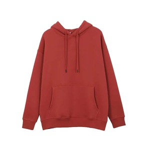 Sudaderas y sudaderas para mujer 340G Sudadera con capucha impresa personalizada de peso pesado con diseño frontal de insignia - Product Image 3