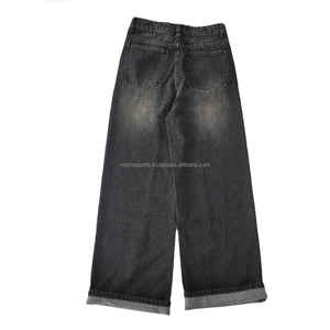2025 personnalisé hommes imprimer Denim pantalon en détresse lavage coupe ample planche à roulettes Hip Hop Baggy jean hommes à vendre personnalisé votre propre impression - Product Image 2