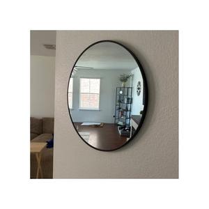 Miroir mural rectangulaire encadrée de bois rustique avec des coins, décoration de salle de bain, style ferme, miroir en bois de noyer moderne du milieu du siècle - Product Image 3