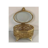 Boîte à bijoux antique en verre et laiton magnifiquement fabriquée à la main en verre biseauté de haute qualité pour le stockage décoratif à la maison en vrac