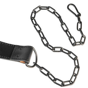 Ceinture en cuir avec logo personnalisé, chaîne en acier, cuir de vachette, réglable, pour la musculation, robuste, antidérapante, respirante, unisexe - Product Image 6
