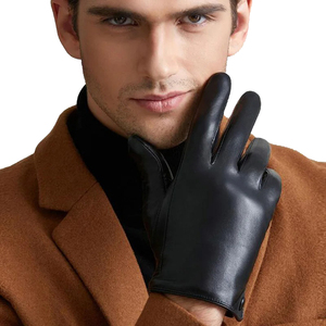Guantes de cuero liso personalizados para hombre del proveedor directo de fábrica para uso diario de invierno con color y logotipo personalizados - Product Image 1