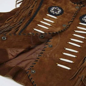 Gilet en cuir de cowboy confortable et respirant Fabriqué au Pakistan Dernier design Vente en gros Gilet en cuir de cowboy pour hommes - Product Image 6